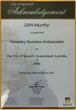 City of Ipswich, Queensland, Australia appoints as Honorary Brand Ambassador